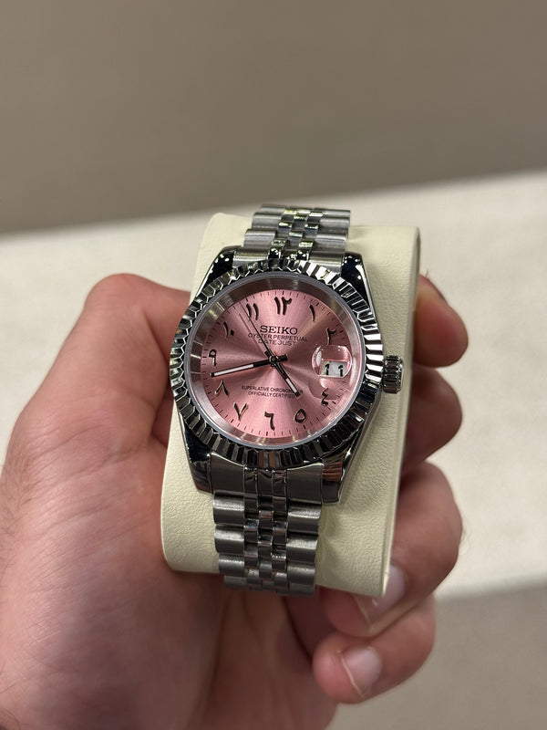 Seiko Datejust Pink Arabic Dial