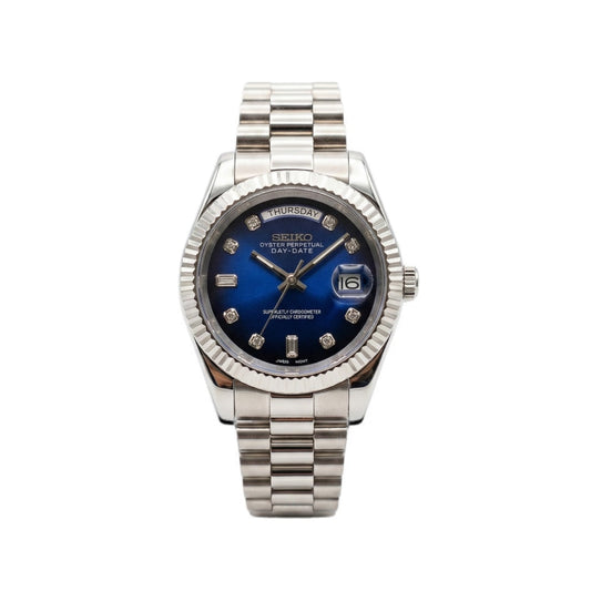 Seiko Day-Date Blue Jewel Dial
