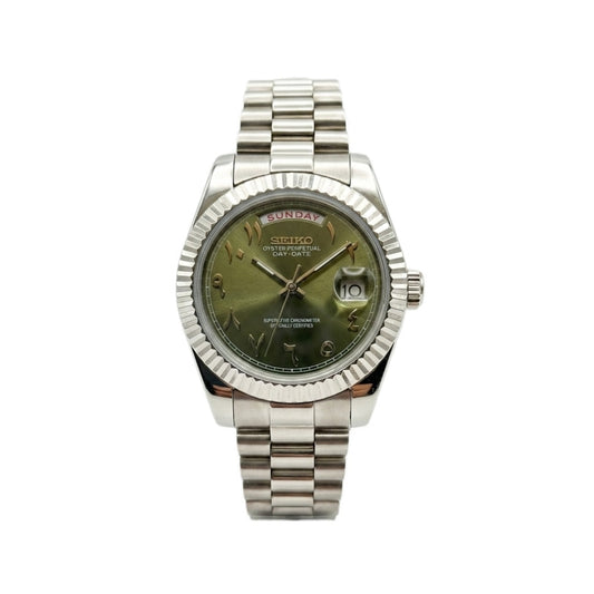 Seiko Day-Date Olive Arabic Dial