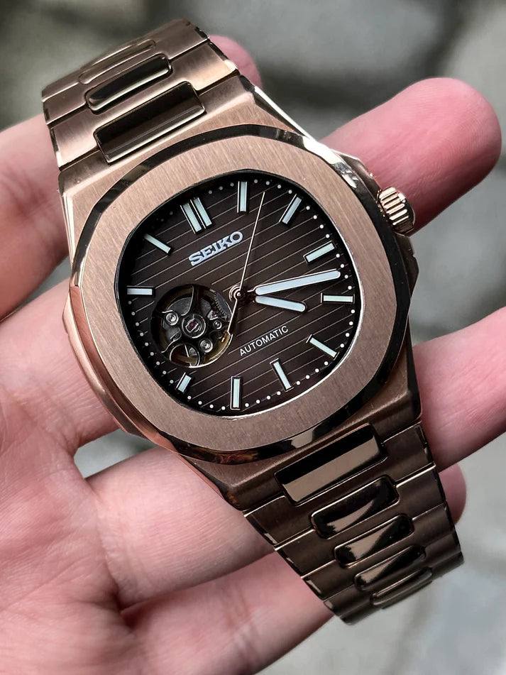Seiko Nautilus Rose Gold Open Heart