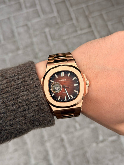 Seiko Nautilus Rose Gold Open Heart